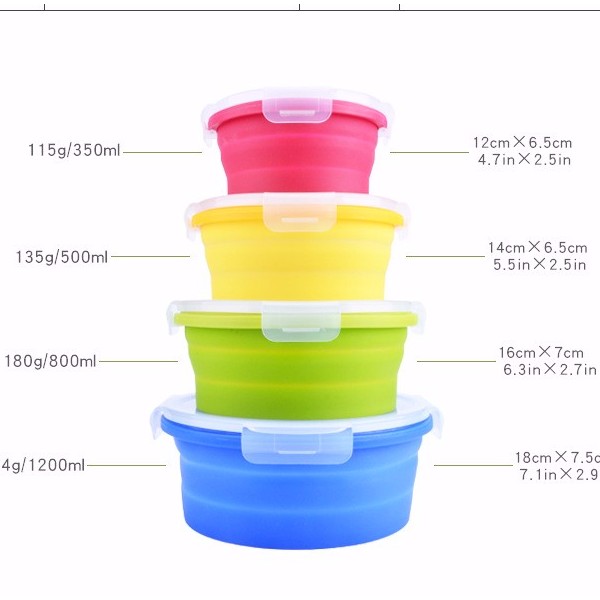 矽(guī)膠折疊保鮮盒 矽膠折疊碗定製